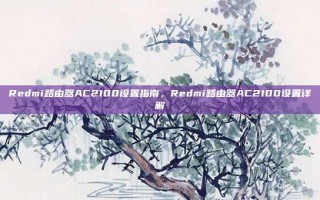 Redmi路由器AC2100设置指南，Redmi路由器AC2100设置详解